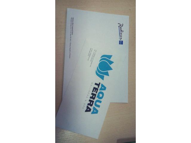 Печать логотипа на конвертах .