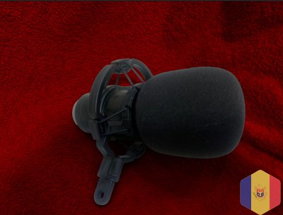 Микрофон с регулируемой подставкой, антивибрационным креплением и поп-фильтром - streaming/podcast