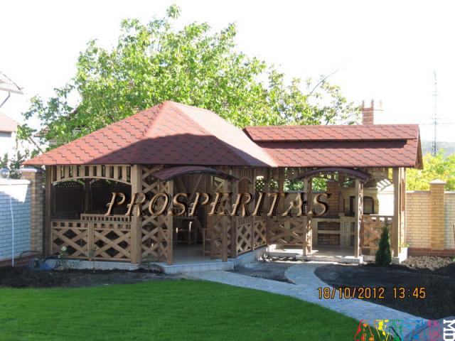 Беседки, террасы, садов домики, колодцы, качели, перголы, барбекю, навес для авто, деревянная мебель