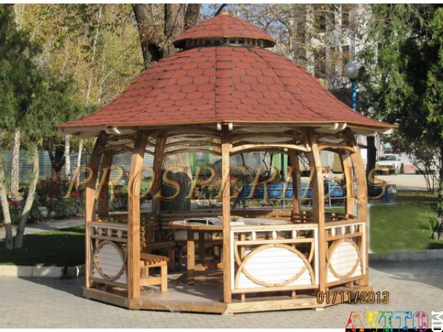 Беседки, террасы, садов домики, колодцы, качели, перголы, барбекю, навес для авто, деревянная мебель